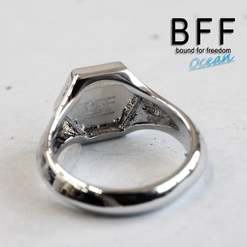 BFF ブランド ハワイアンリング メンズ 印台リング 六角 シルバー
