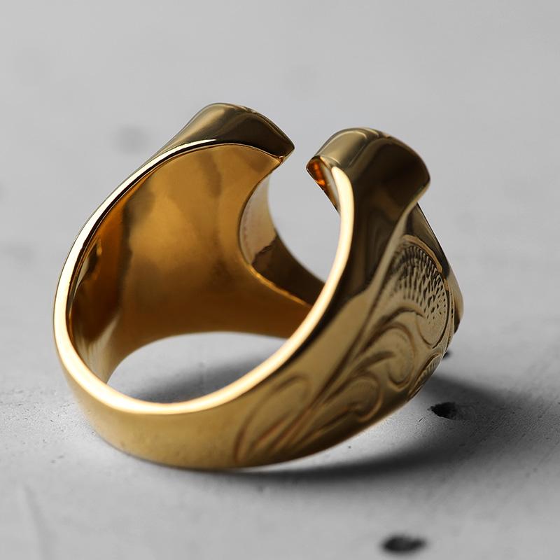 BFF ブランド 馬蹄 印台リング ホースシュー ゴールド 18K GP gold