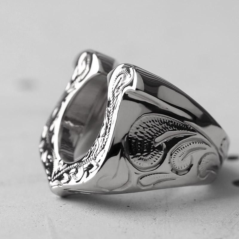 BFF ブランド 馬蹄 印台リング ホースシュー シルバー 18K 銀色 蹄鉄