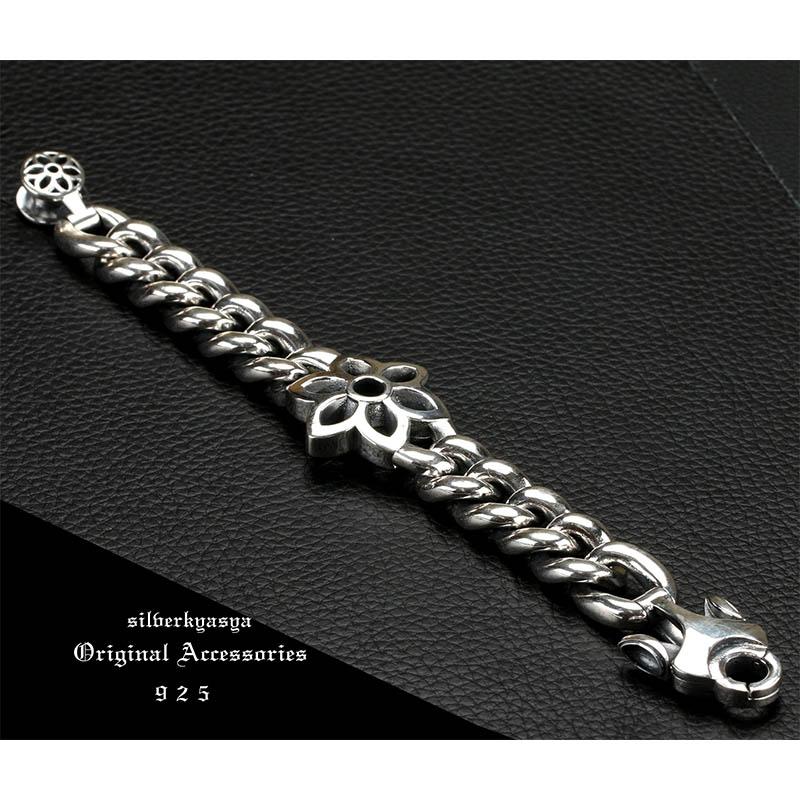 複数買いで最大30％OFFクーポン／シルバー925 桜ブレスレット メンズ