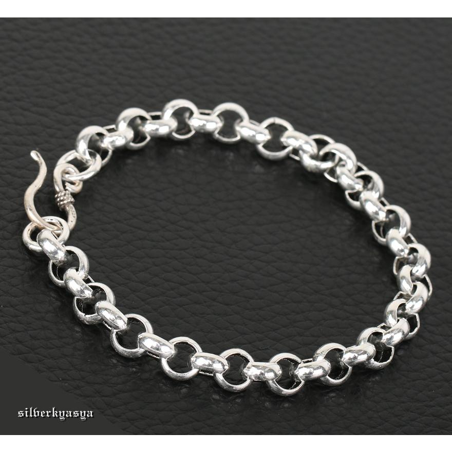 シルバー925素材 ロールチェーンブレスレット 925 シンプル