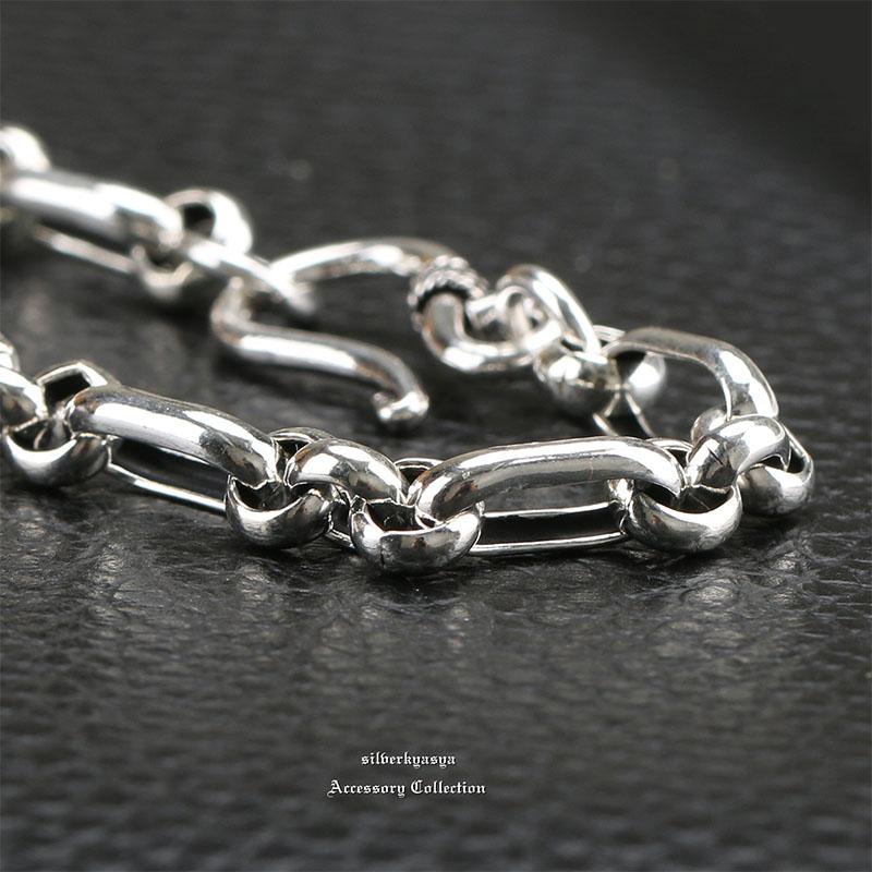 ＼2個で10％OFF 3個で20％OFFクーポン／シルバー925素材 ロールチェーンブレスレット シルバー 銀 チェーン メンズ 925 シンプル チェーンブレスレット 爆買の画像