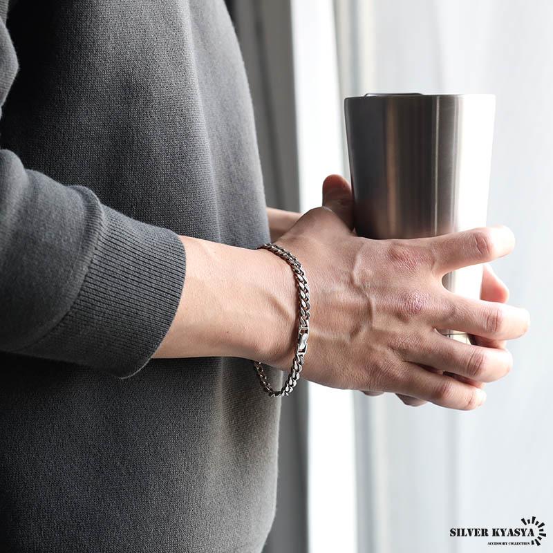 シルバー925 ブレスレット メンズ 喜平ブレスレット 幅6mm チェーン