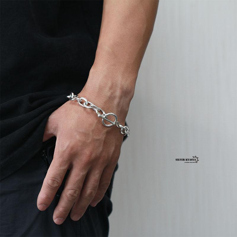 シルバー925 チェーンブレスレット マンテル あずきチェーン シルバー925 チェーンブレスレット マンテル あずきチェーン