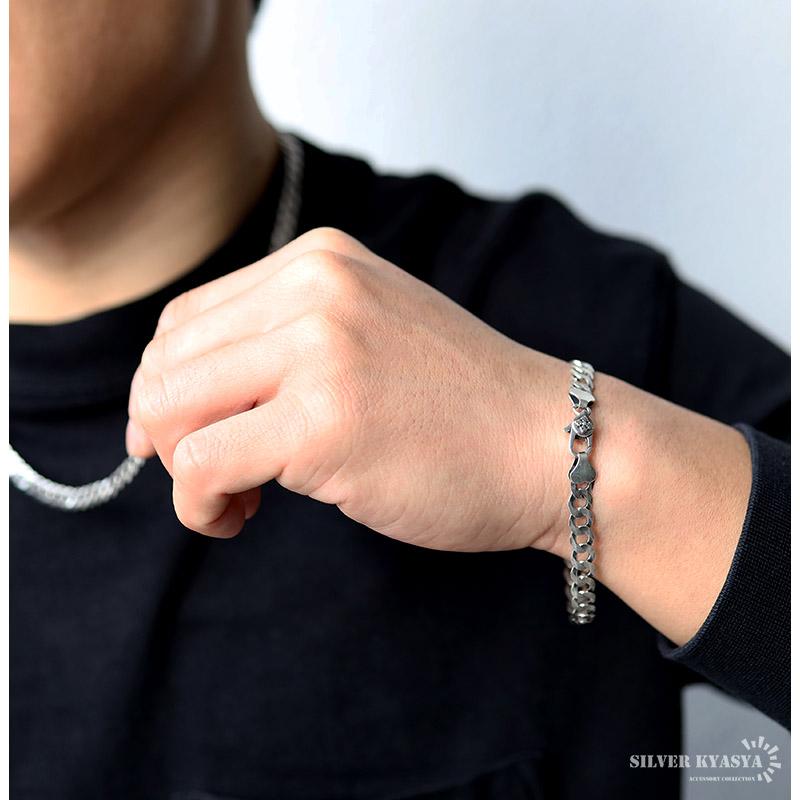 複数買いで最大300円OFFクーポン／ブレスレット メンズ シルバー925
