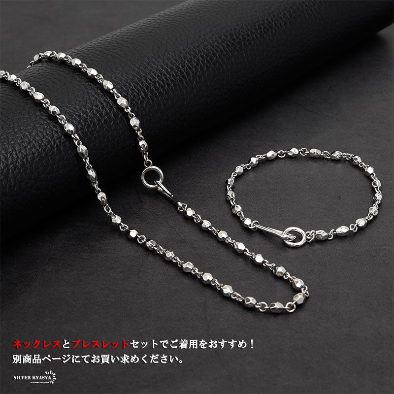 シルバー925 チェーンブレスレット フック 岩石 岩 石 銀ストーン