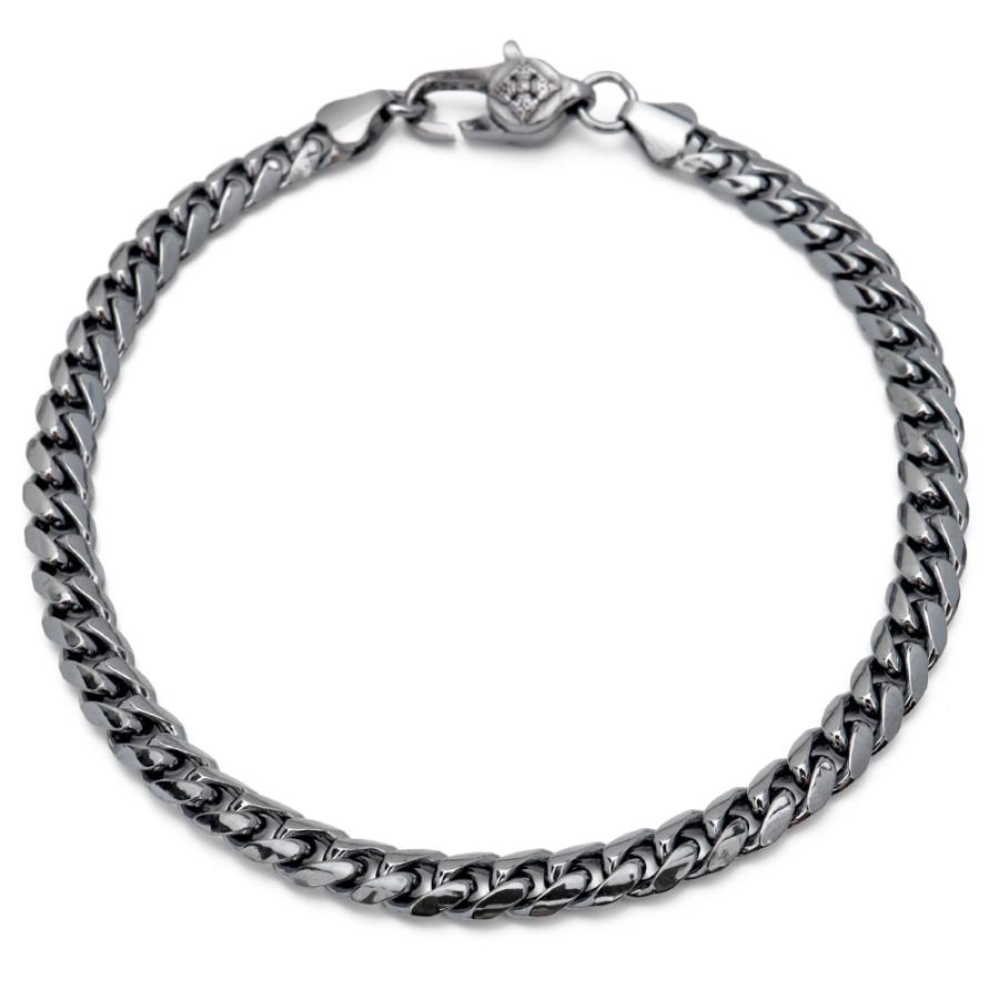 シルバー925 喜平ブレスレット 幅5mm メンズブレスレット チェーンブレスレット キヘイ 燻し シルバー ブラック 黒 爆買