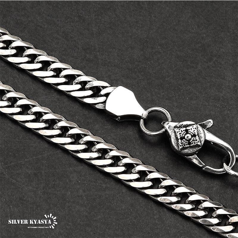 シルバー925 チェーンブレスレット メンズ 6面カット ダブル喜平チェーンブレスレット 細身ブレスレット 925 銀