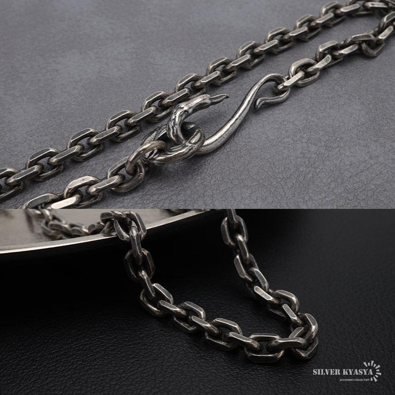 シルバー925 イーグルフック チェーンブレスレット シルバー 燻し加工