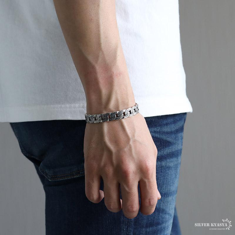 ＼2個で10％OFF 3個で20％OFFクーポン／シルバー925 アラベスクバングル 喜平バングル 唐草 チェーン 金属アレルギー対応 爆買の画像