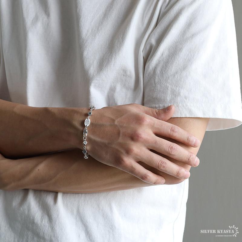 シルバー925 六字真言ブレスレット サイコロブレスレット 骰子