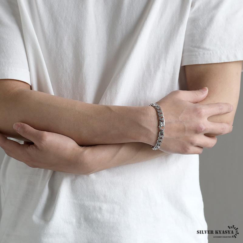 シルバー925 唐草ブレスレット 喜平ブレスレット アラベスク シルバー