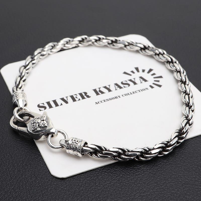 ＼2個で10％OFF 3個で20％OFFクーポン／シルバー925 チェーンブレスレット 六字真言 ブレスレット ロープチェーンブレスレット シルバー 金剛杵 梵字 爆買の画像