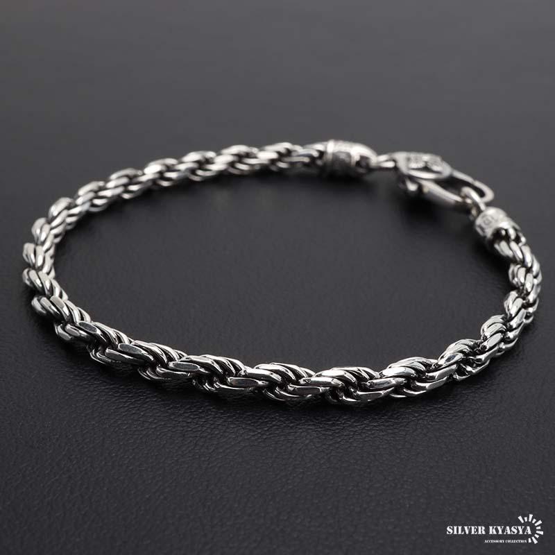 ＼2個で10％OFF 3個で20％OFFクーポン／シルバー925 チェーンブレスレット 六字真言 ブレスレット ロープチェーンブレスレット シルバー 金剛杵 梵字 爆買の画像