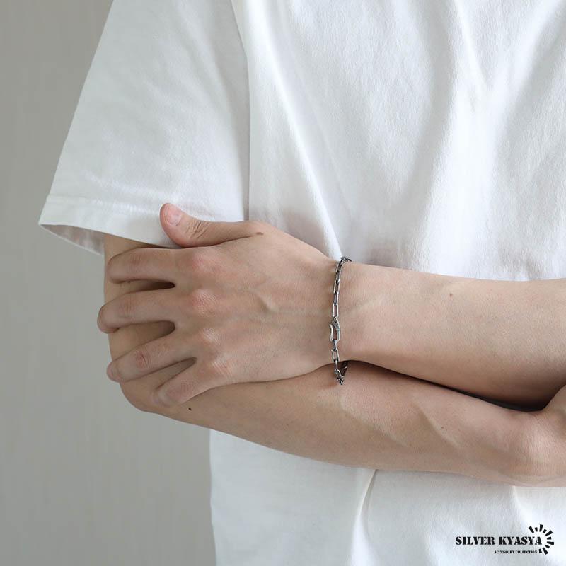 流行り 長小豆チェーンブレスレット 925 ロングあずきチェーン