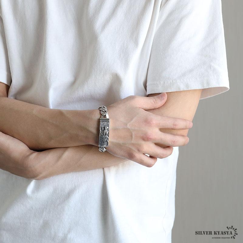 シルバー925 ドラゴンブレスレット バックル 龍ブレスレット 重厚感 ご