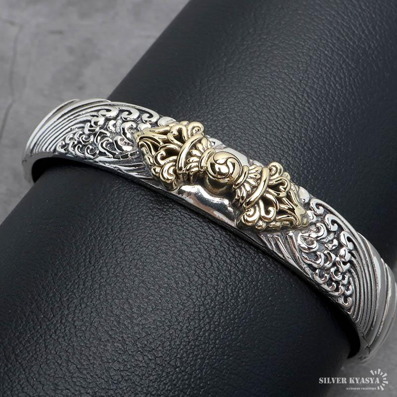 シルバー925 バングル メンズ 腕輪 三鈷杵 五鈷杵 シルバーバングル 六