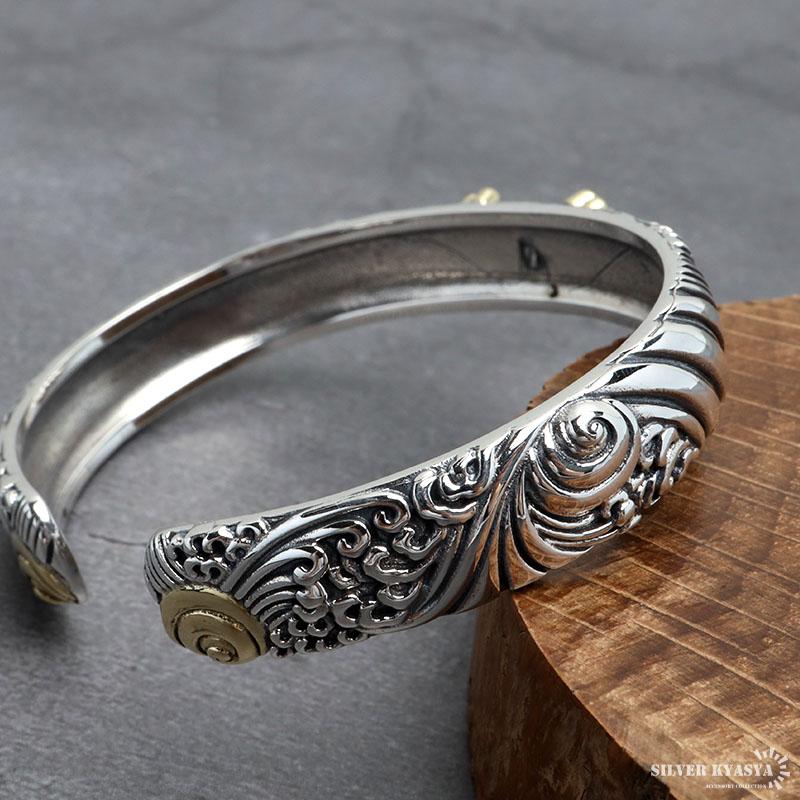 シルバー925 バングル メンズ 腕輪 三鈷杵 五鈷杵 シルバーバングル 六
