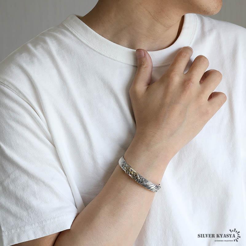 シルバー925 バングル メンズ 腕輪 三鈷杵 五鈷杵 シルバーバングル 六