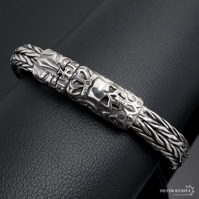 ROEN スカルブレスレット チェーンブレスレット シルバー925 スカルブレスレット メンズ チェーンブレスレット