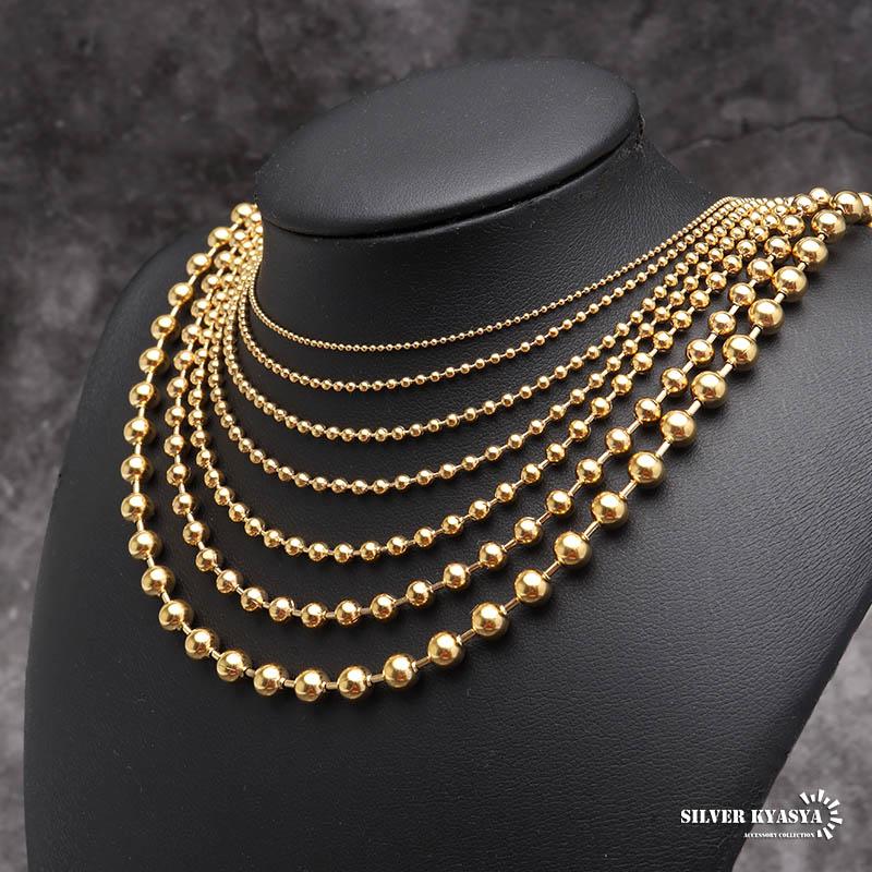 ゴールド ボールチェーン 18k gp 金 チェーンネックレス ball chain