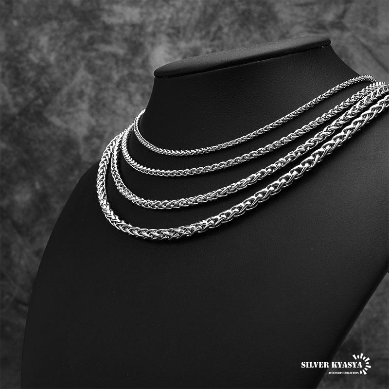 ステンレス スピガチェーン シルバー メンズ ネックレスチェーン spiga