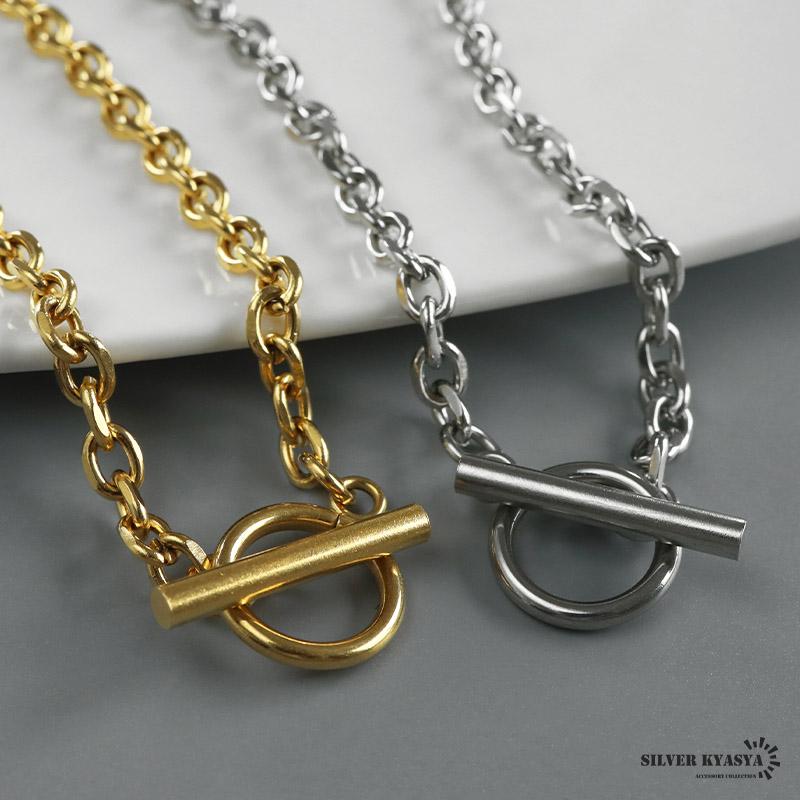 ステンレス チェーンネックレス マンテルネックレス レディース