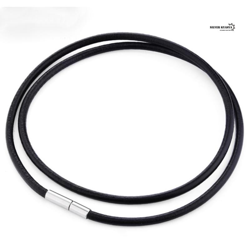 本革チョーカー 本革 編み込み レザー チョーカー ブラック 幅4mm メンズ 紐 革紐 皮紐