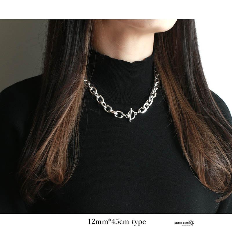 STAINLESS silver シルバー マンテルネックレス 太幅 Tバー STAINLESS silver シルバー マンテルネックレス 太幅 Tバー