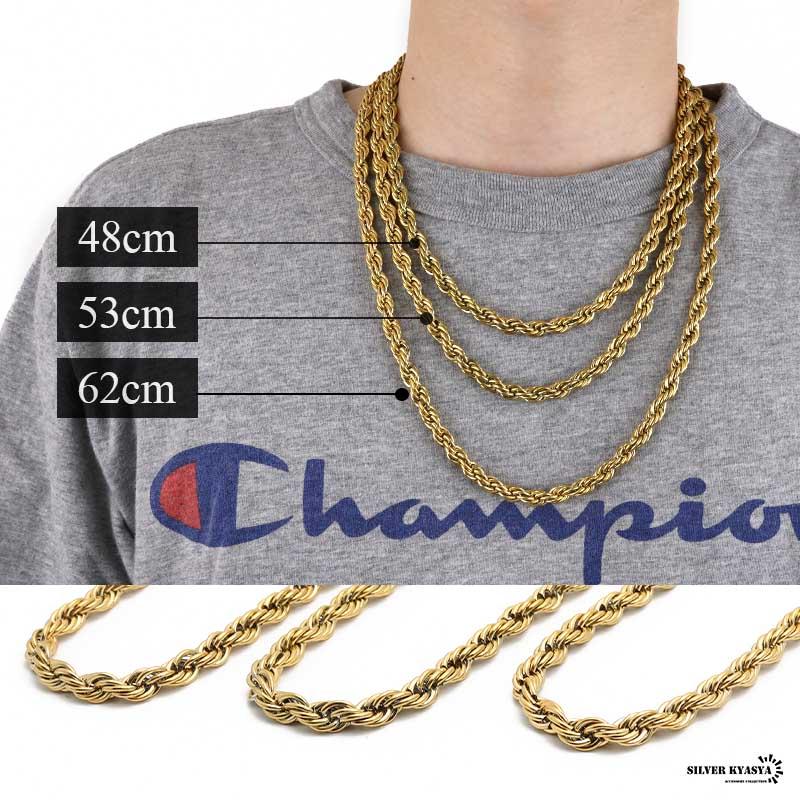 チェーンネックレス ロープチェーン 最強 幅7mm ステンレス 18k チェーンネックレス ロープチェーン 最強 幅7mm ステンレス 18k
