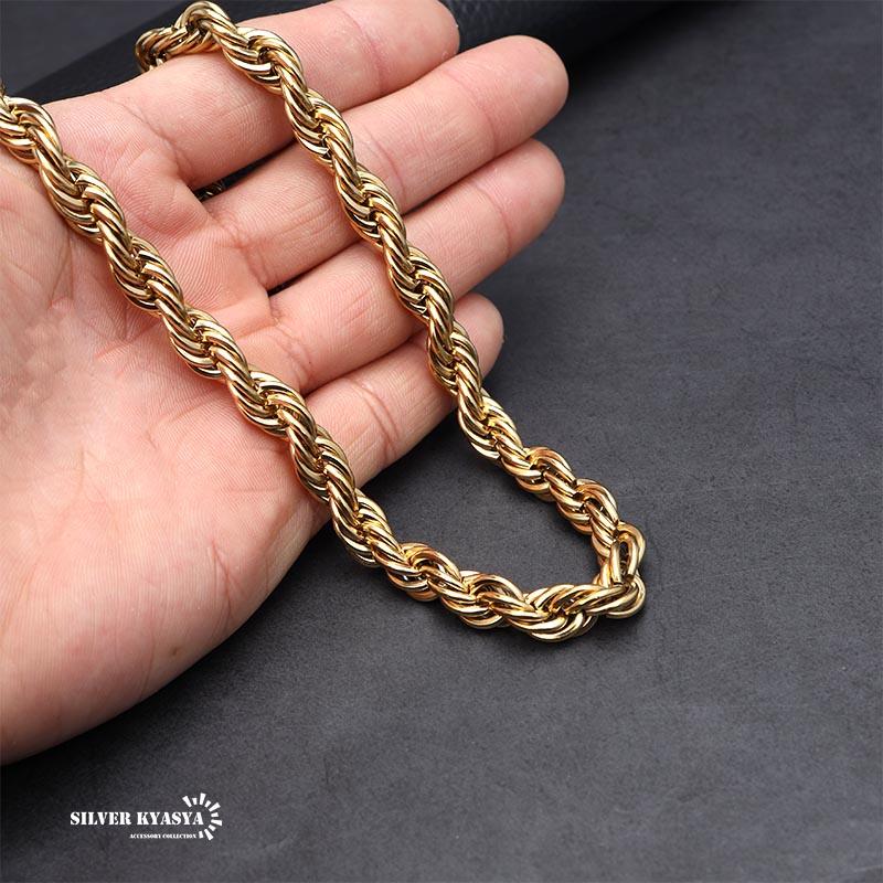 複数買いで最大300円OFFクーポン／最強 幅8mm 極太 ロープチェーン