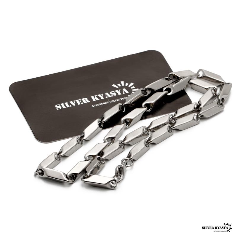 チェーンネックレス 幅5mm ステンレス silver シルバー 銀色 