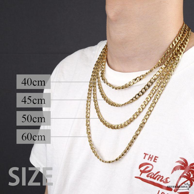 チェーンネックレス 喜平チェーン 幅6mm ステンレス IPメッキ 18k gold