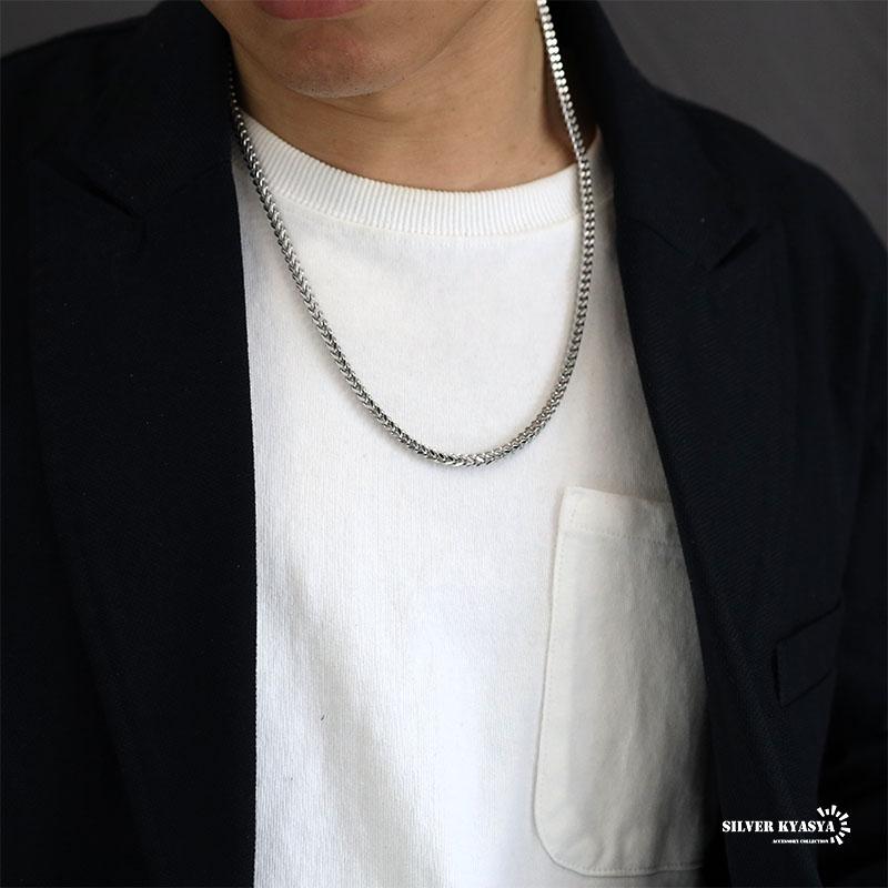 ステンレス ネックレスチェーン シルバー 二重喜平チェーン 男性 ステンレス ネックレスチェーン シルバー 二重喜平チェーン 男性