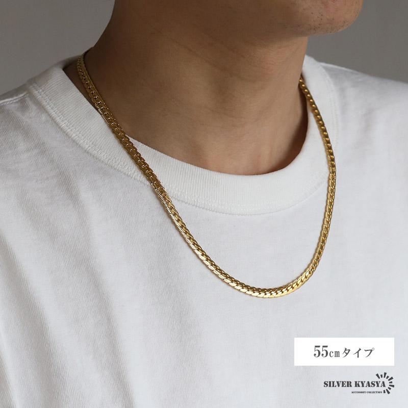 ステンレス キラキラ マイアミキューバンチェーン K18 GP gold