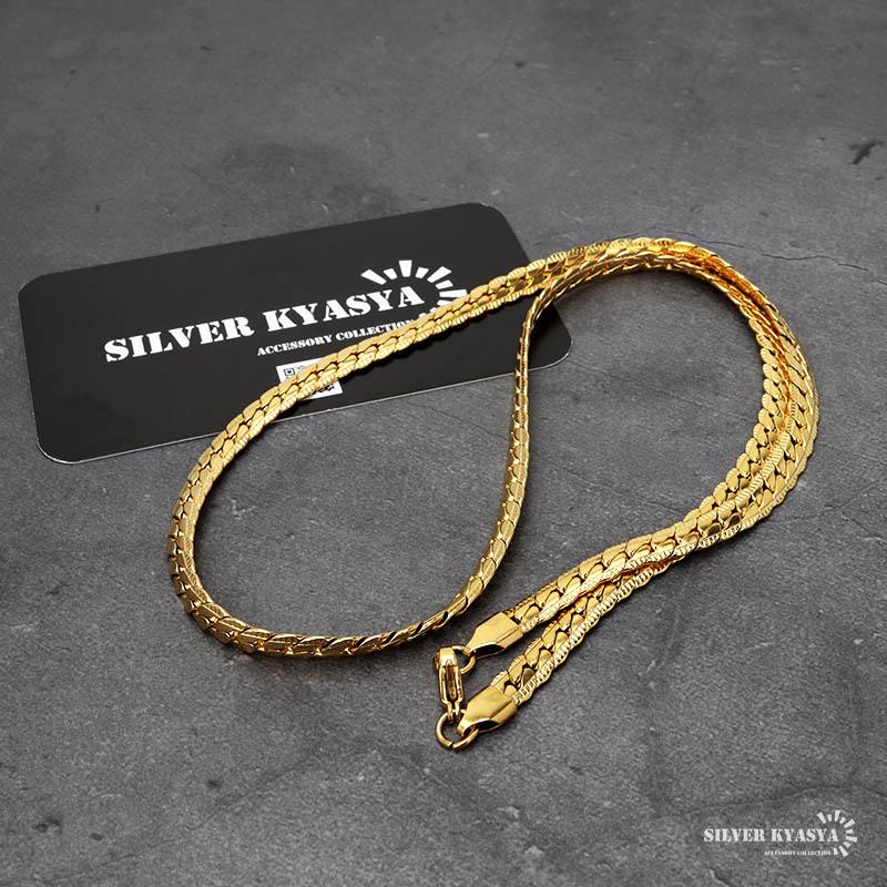 キラキラ マイアミキューバンチェーン K18 GP gold ゴールド 5.5