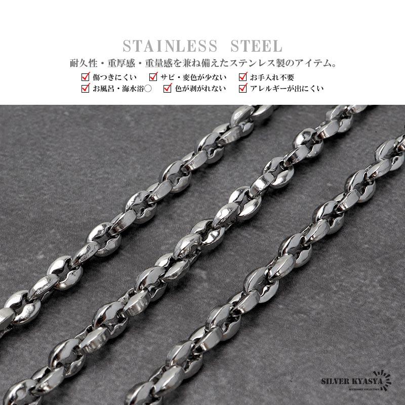 アンカーチェーンネックレス 4mm 重厚 厚みあり ステンレス ネックレス