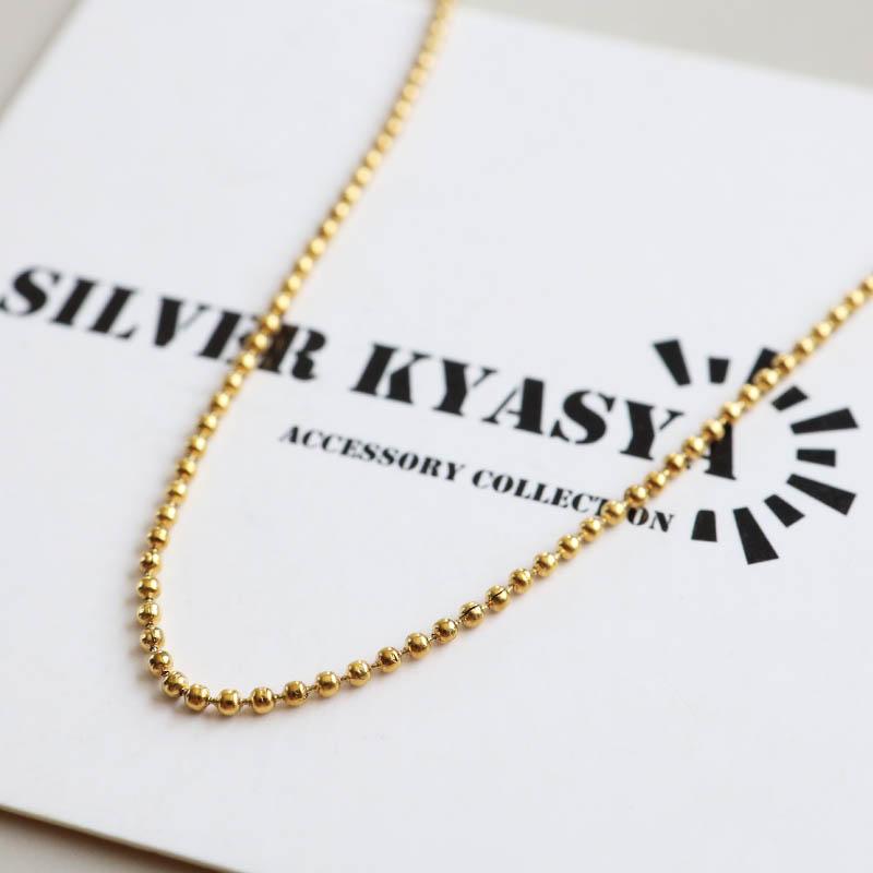 ステンレス ボールチェーン ネックレス 極細 1mm シンプルネックレス
