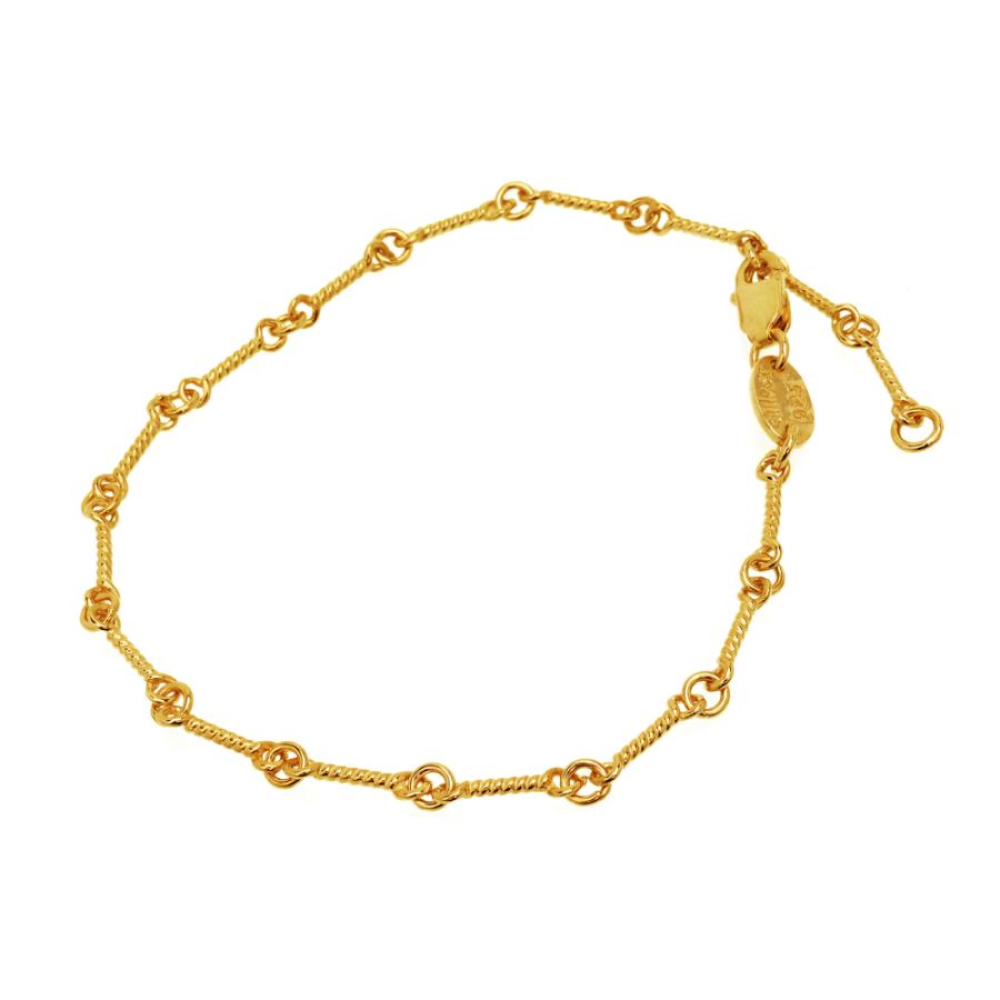 シルバー925 ツイストチェーン ブレスレット レディース ゴールド 18K