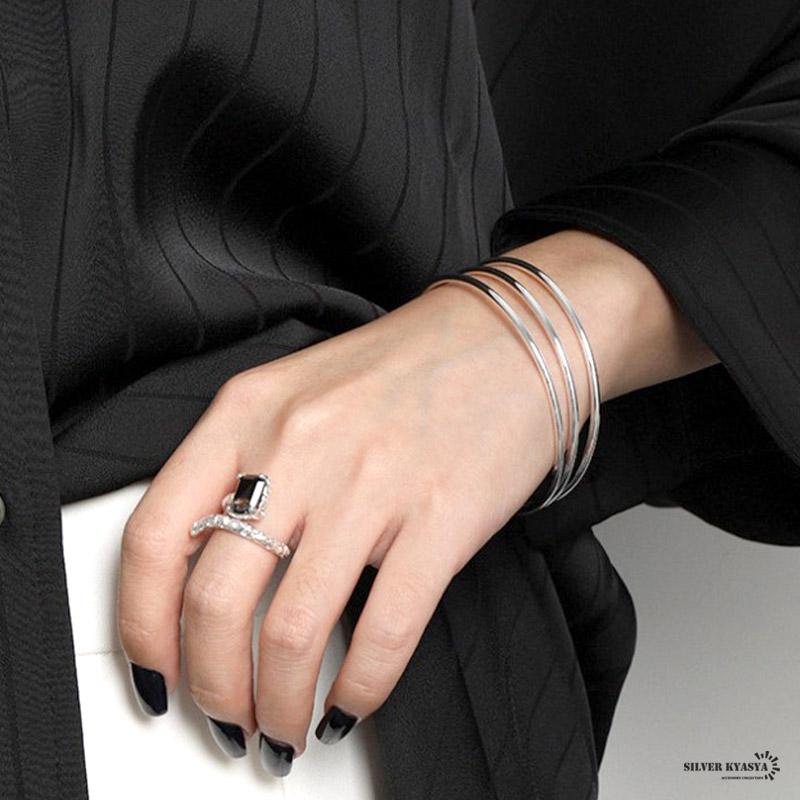 レディース バングル ブレスレット 女性 シルバー925 S925 金属