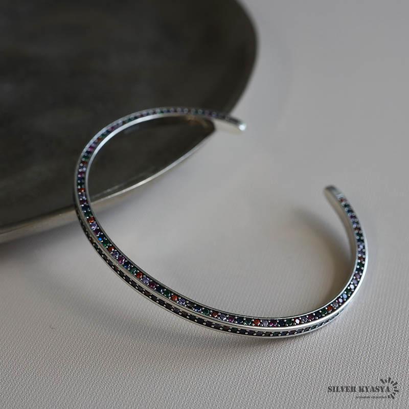 カラーストーンバングル カラフル アミュレットバングル ブレスレット
