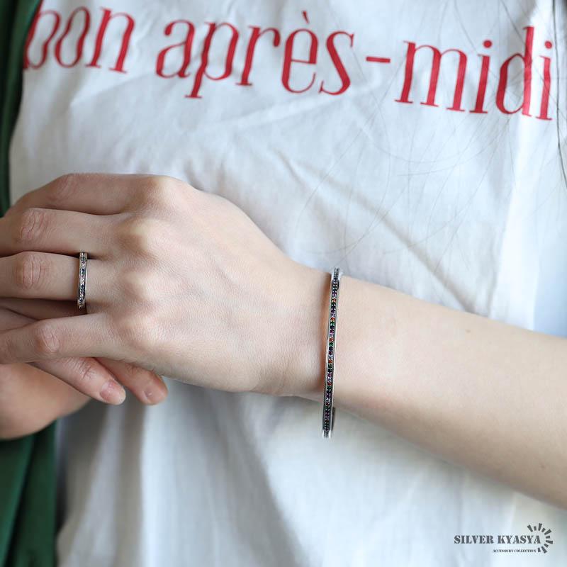 カラーストーンバングル カラフル アミュレットバングル ブレスレット