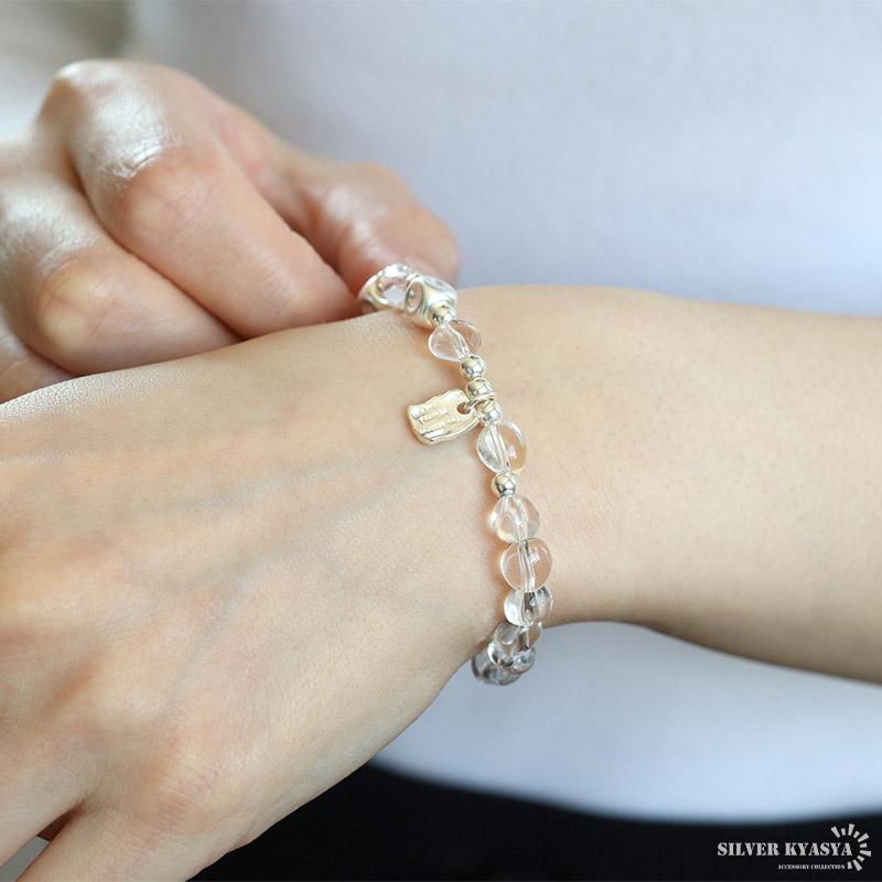 クーポンで10％OFF 天然石 クリスタルブレスレット シルバー925 水晶