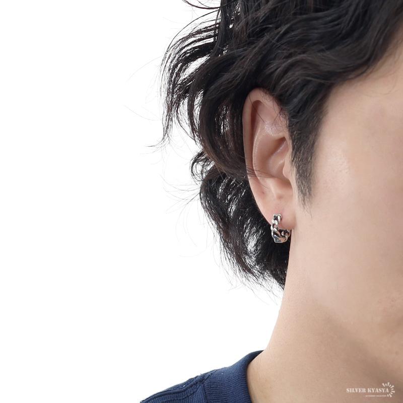 ピアス フープピアス シルバー925 メンズ レディース 喜平チェーン