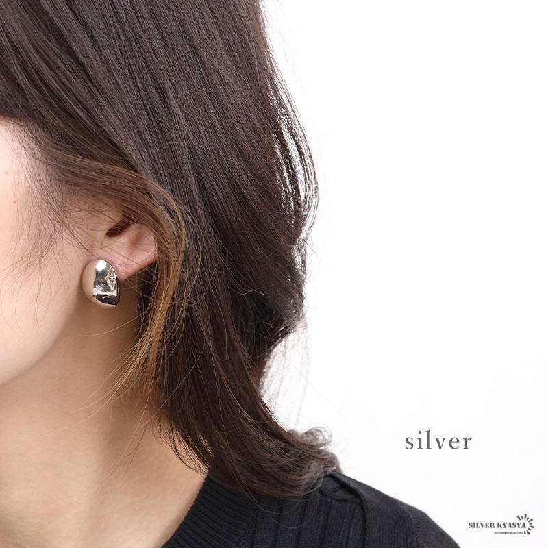 シルバー925 レディースピアス 楕円 シンプル 18K GP ゴールド シルバー925 レディースピアス 楕円 シンプル 18K GP ゴールド