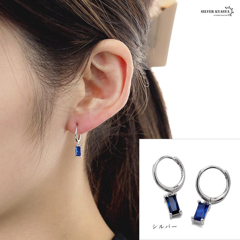 ピアス フープピアス ストーン シルバー925 S925 18KGP 18金 CZ
