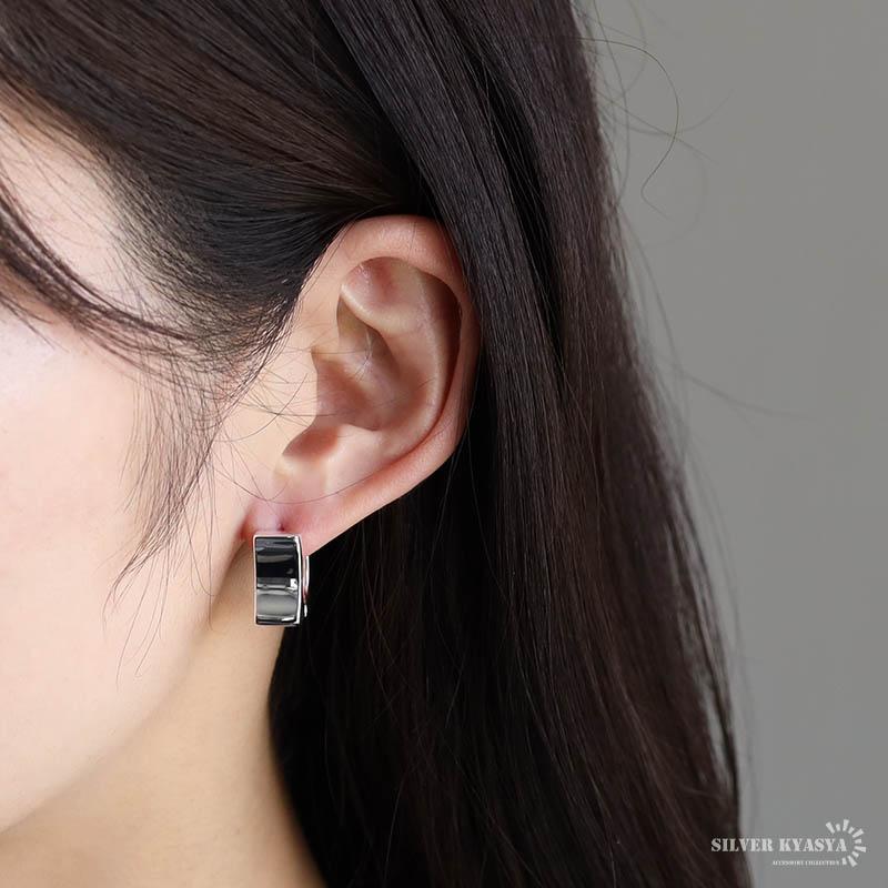 シルバー925 スクエアピアス フープピアス レディース 可愛い シルバー
