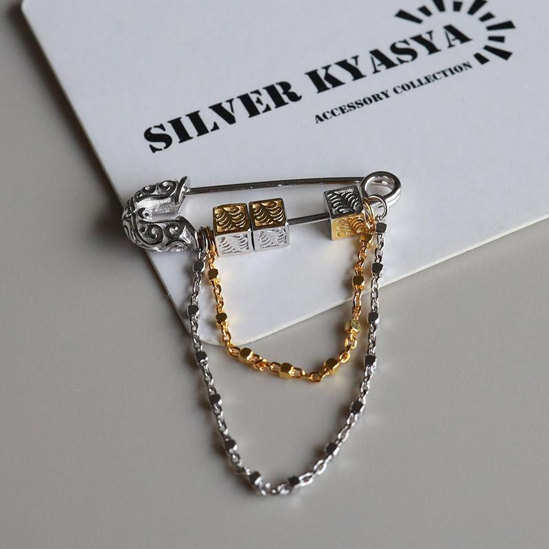 シルバー925 安全ピンピアス 唐草ピアス ゴールド 18KGP シルバー925 安全ピンピアス 唐草ピアス ゴールド 18KGP