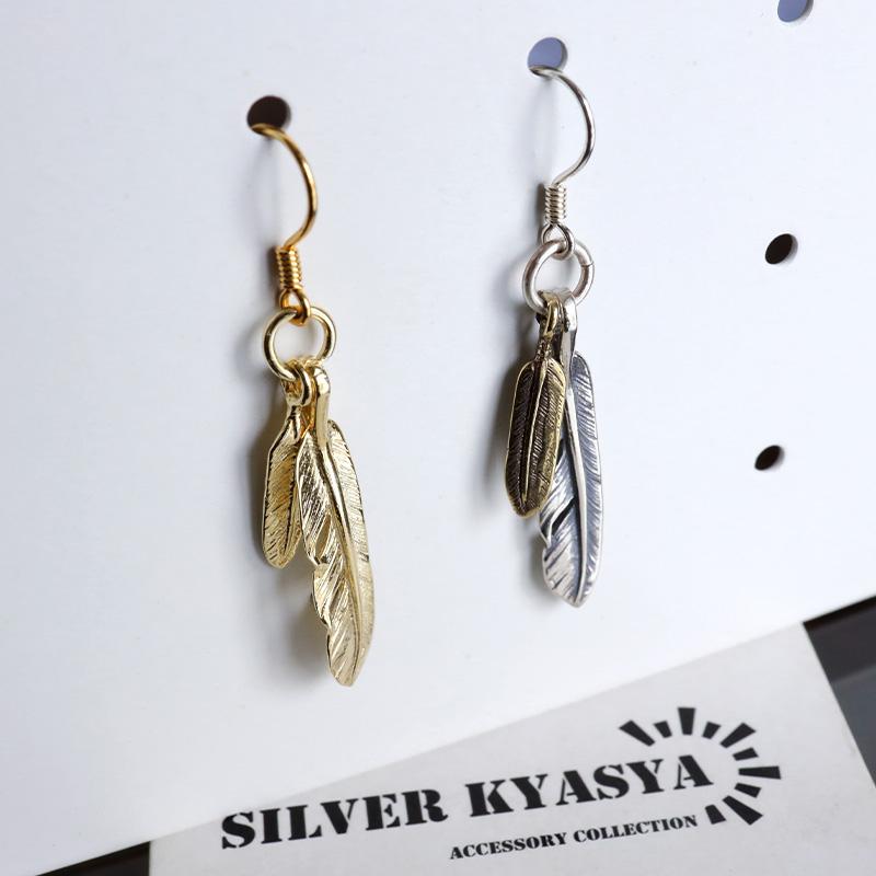 シルバー925 フェザーピアス フックピアス ドロップピアス 揺れる
