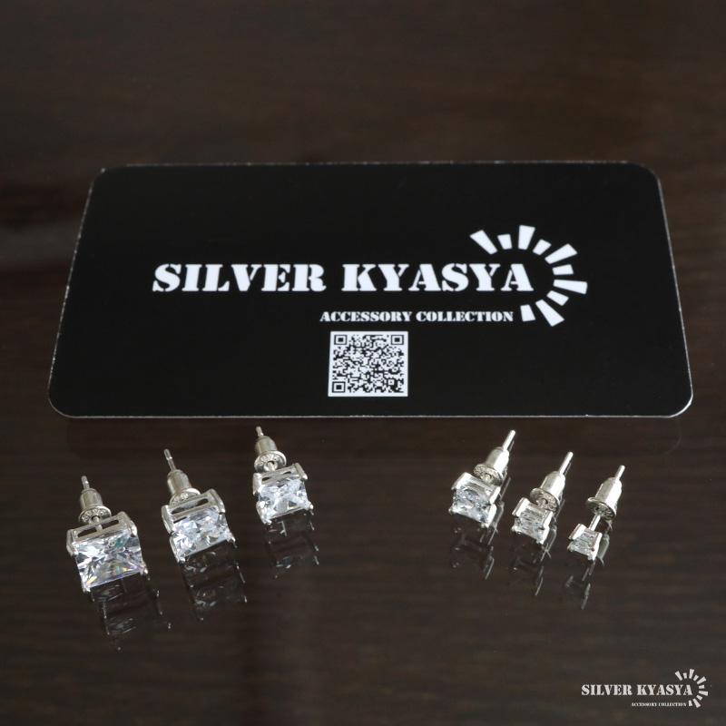 シルバー925 ストーンピアス クリア 一粒ピアス スタッドピアス 6